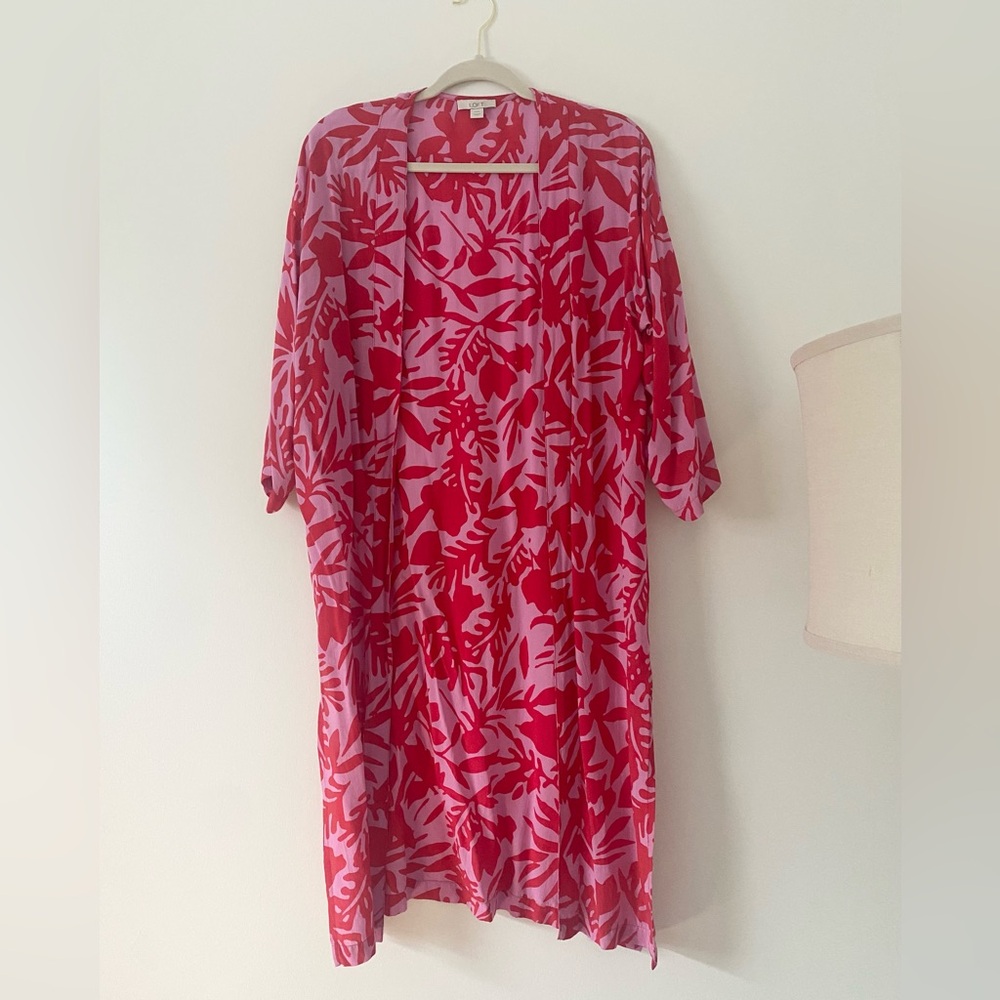 Loft Kimono Size XSmall. Deep pink & Red.